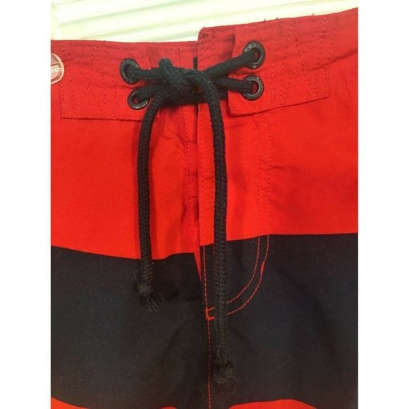 ABERCROMBIE & FITCH Men’s Swim Trunks Board Shorts Red/blue Sz XL Drawstring - Picture 11 of 11